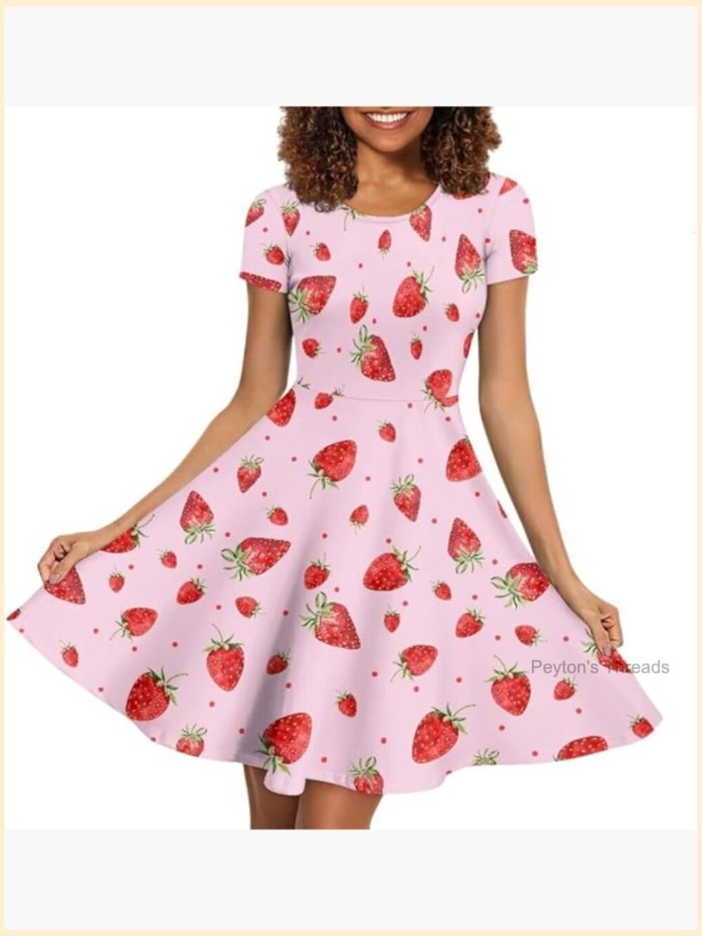 Short Sleeve Midi Dress Plus Size Summer Casual A-Line Crew Neck Dress